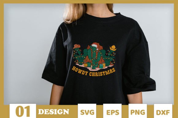 Howdy Christmas Cactus Western Xmas